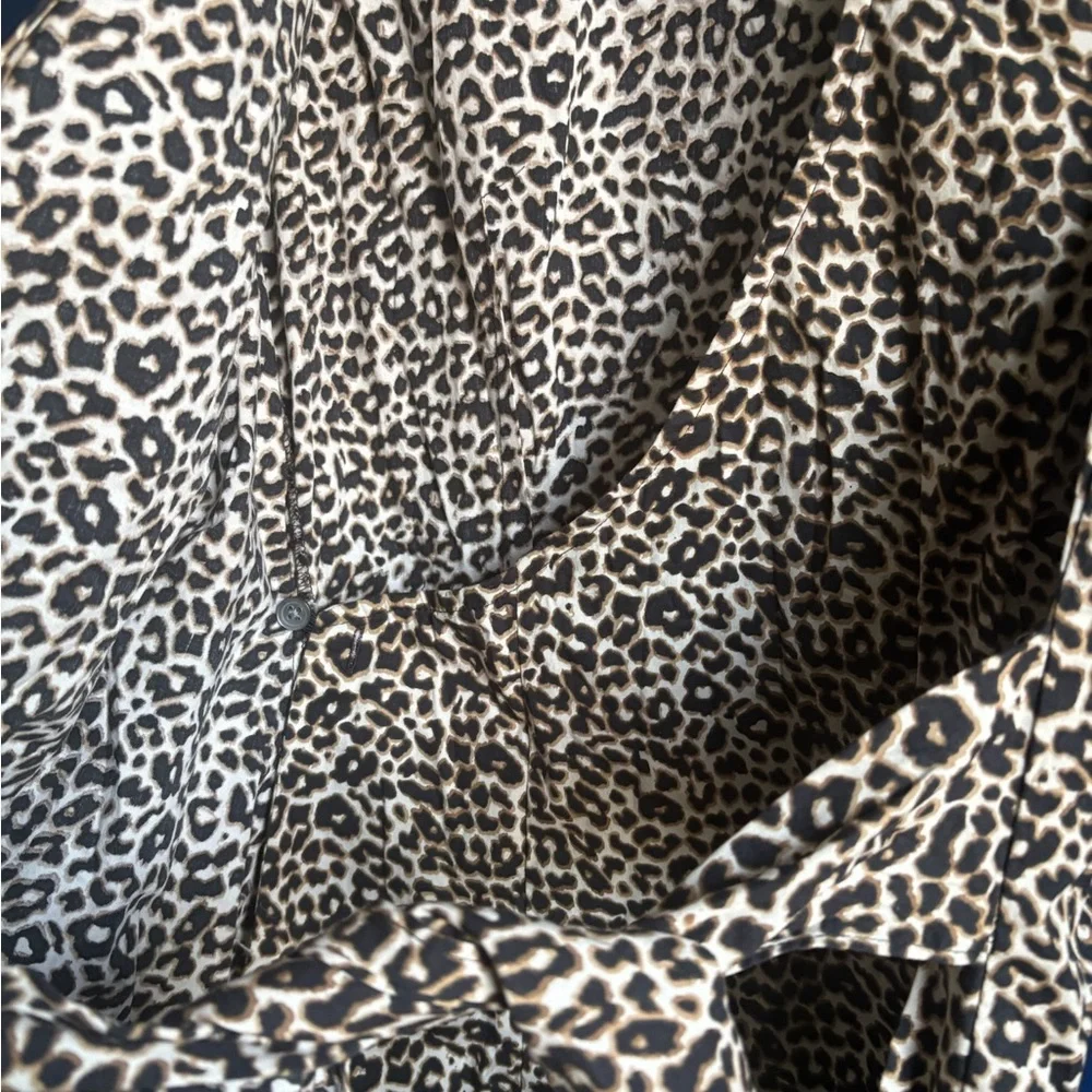 Express Cheetah Print Wrap Tie Front Blouse - Picture 5 of 5